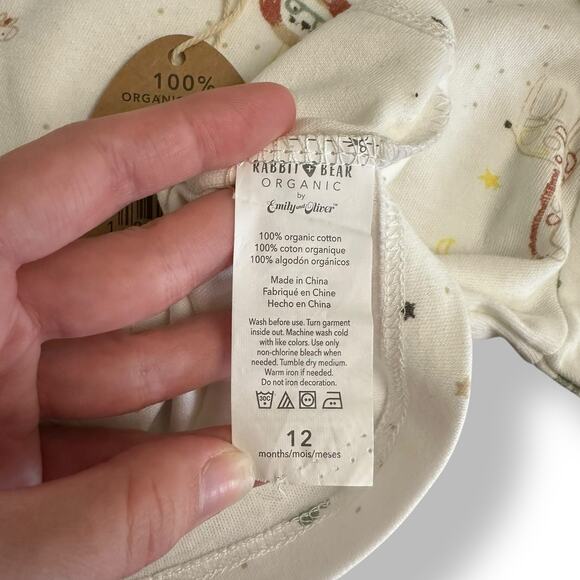 Rabbit Bear NWT Organic Cotton Safari Animal Shirt Babies Size 12M - Picture 7 of 8